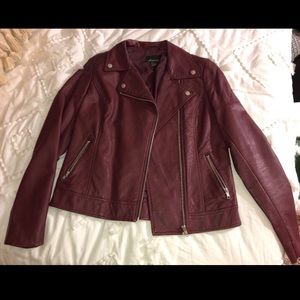 Burgundy leather jacket!